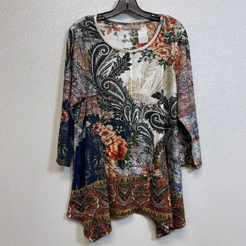 women's tops for those who want to create outfits that are both unique and memorableTop Long Sleeve By Chicos O In Multi-colored, Size: L