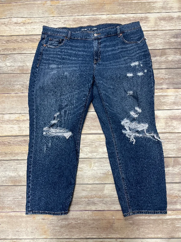 women's denim jeans with frayed edgesJeans Boyfriend By Old Navy In Blue Denim, Size: 20