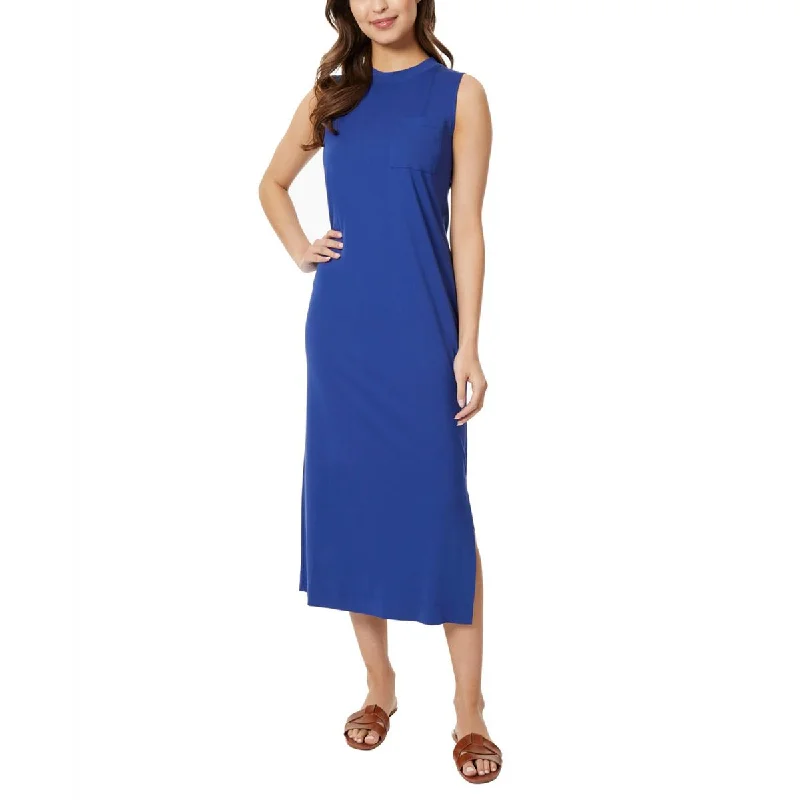 women's machine-washable dressesJones New York Womens Side Split Midi Midi Dress