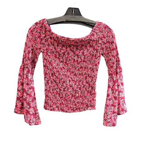 women's tops for bridal showers and baby showersTop Long Sleeve By Express In Pink & Red, Size: S