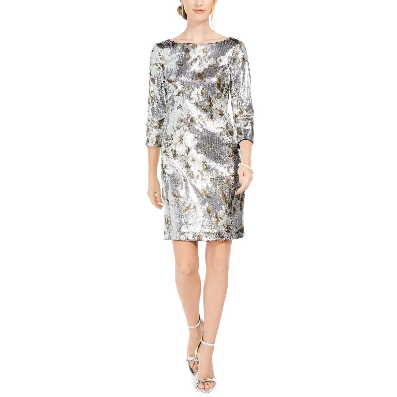 Silk DressVince Camuto Women's Sequined Bodycon Dress Silver Size 4