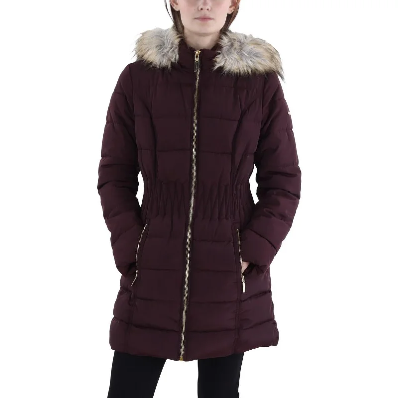 women's coats for those who believe in investing in quality fashionWomens Faux Fur Trim Hooded Puffer Jacket