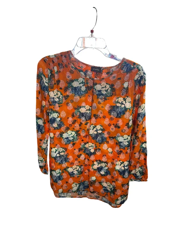 women's tops with geometric patternsTop Long Sleeve By Crosby In Orange, Size: S