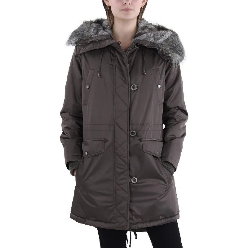 women's coats that offer both functionality and fashion-forward flairWomens Faux Fur Hooded Puffer Jacket