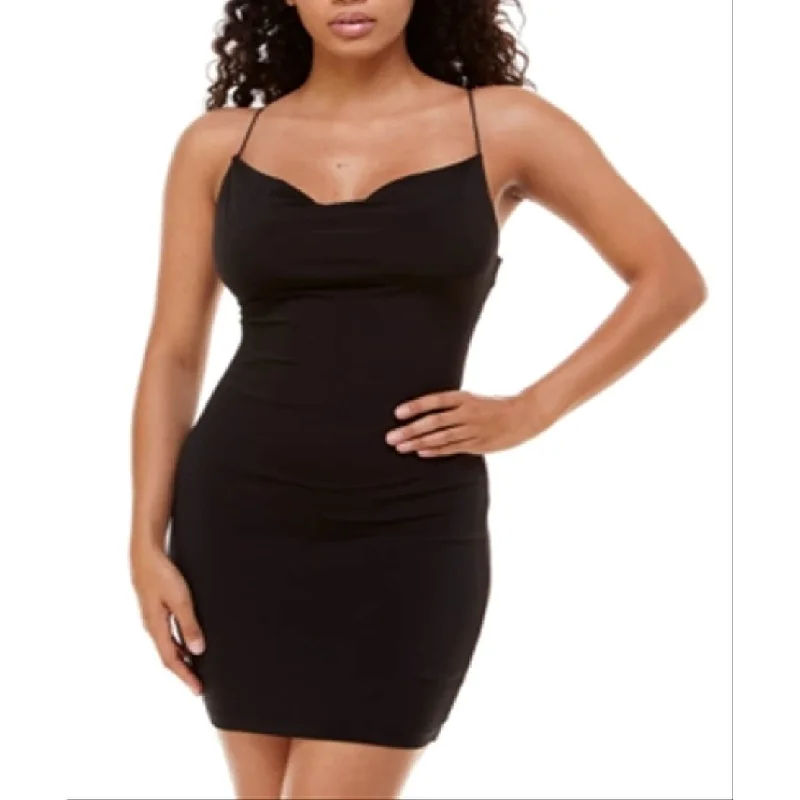 women's A-line dressesB Darlin Junior's Cowlneck Bodycon Dress Black Size X-Large