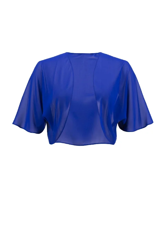 women's coats with asymmetrical hemsSheer Bolero In Royal Sapphire