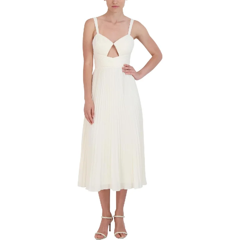 Bridesmaid DressBCBGMAXAZRIA Womens Pleated Midi Cocktail And Party Dress