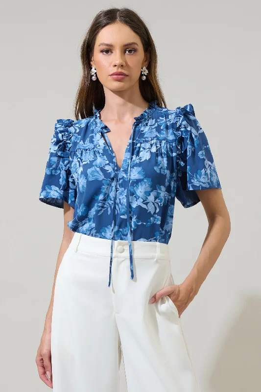 women's tops for those who value both quality and affordabilityBary Floral Danielle Ruffle Blouse