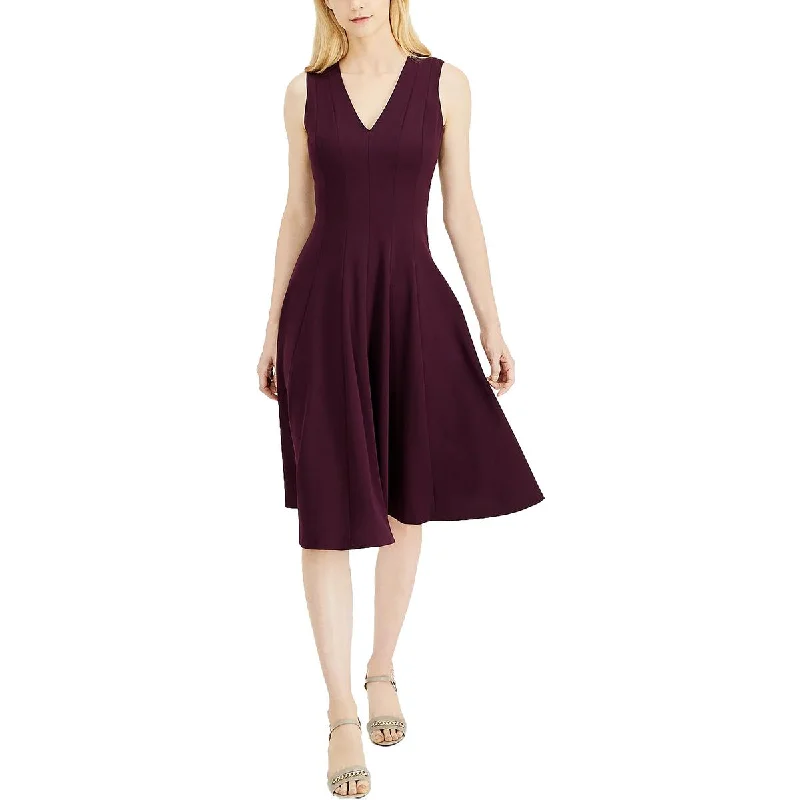 women's maxi dressesCalvin Klein Womens Crepe Midi Fit & Flare Dress