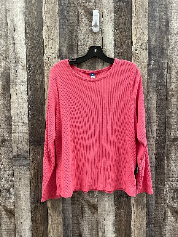 women's tops for minimalist aestheticsTop Long Sleeve By Old Navy In Pink, Size: Xxl