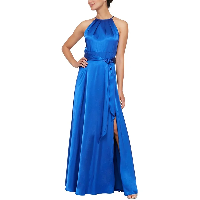 Jersey DressAlex & Eve Womens Satin Belted Evening Dress