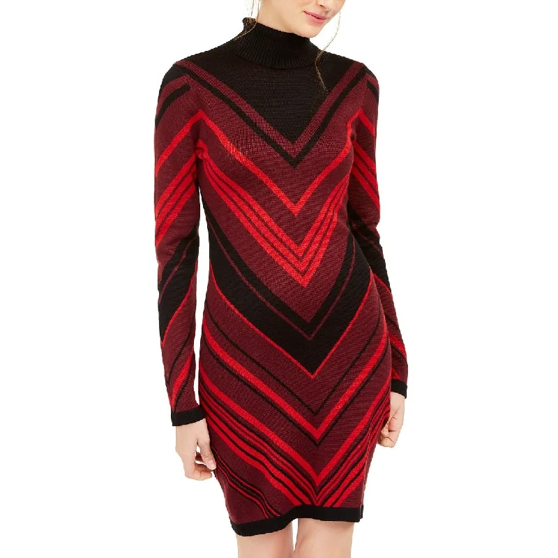 women's cotton dressesPlanet Gold Juniors' Turtleneck Bodycon Sweater Dress Red Size XL