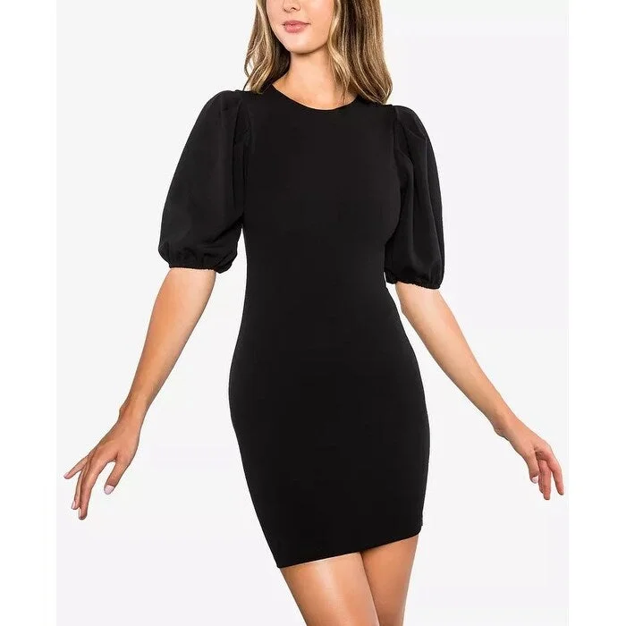 women's fair-trade dressesB Darlin Junior's Puff Sleeve Scuba Bodycon Dress Black Size 9