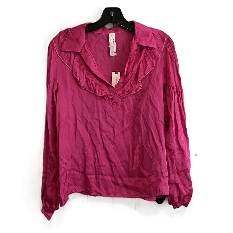 women's tops for everyday eleganceTop Long Sleeve By Amadi In Pink, Size: S