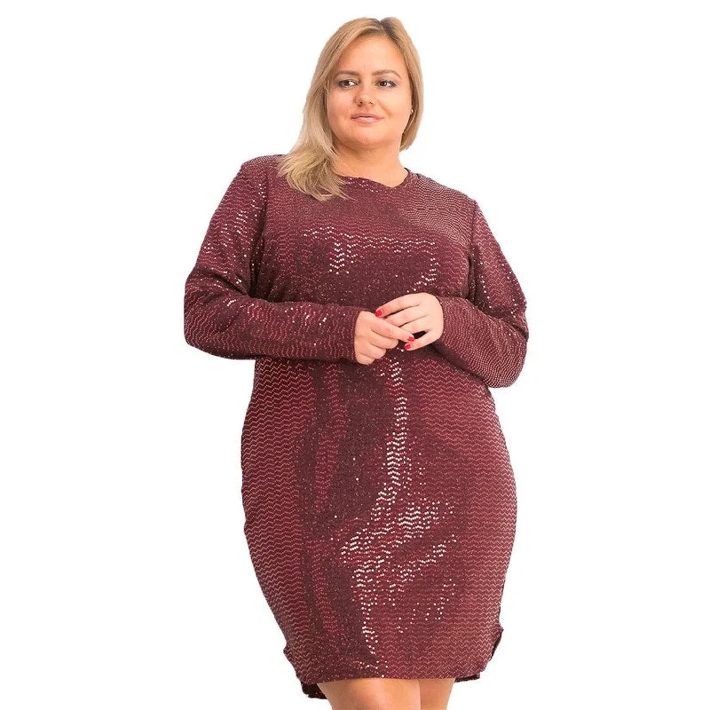 Ribbon DressB Darlin Women's Trendy Plus Size Sequined Bodycon Dress Wine Size 16