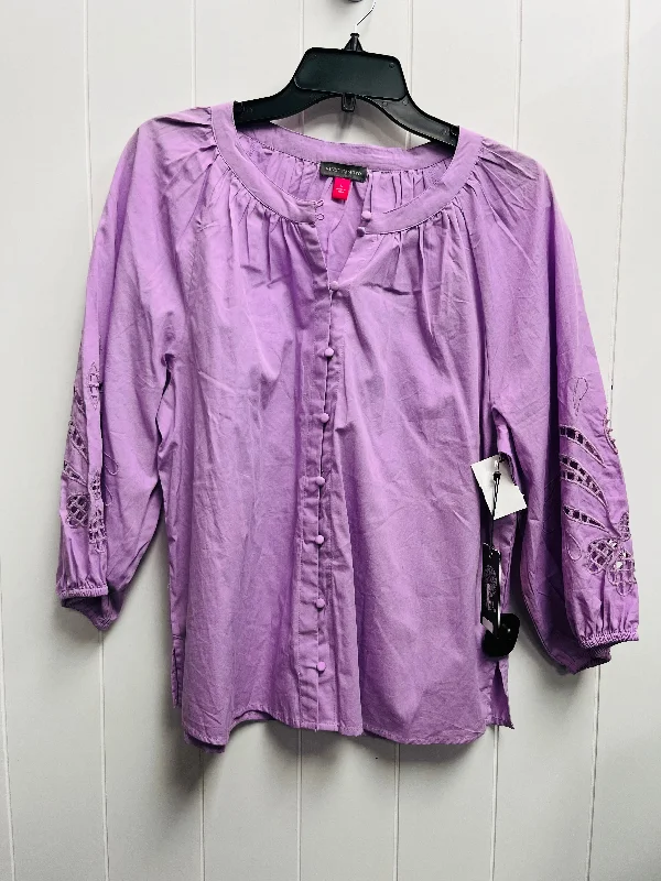 women's tops for those who want to stay warm and stylish during colder weatherTop Long Sleeve By Vince Camuto In Purple, Size: L