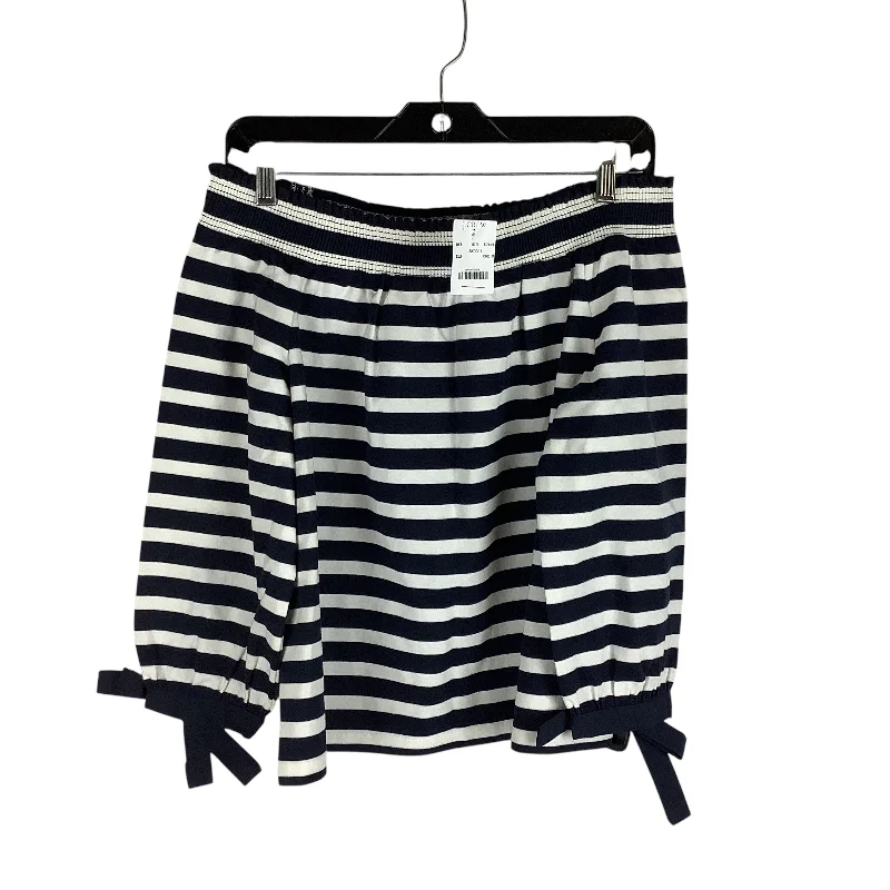 silk women's topsTop Long Sleeve By J. Crew In Striped Pattern, Size: 8