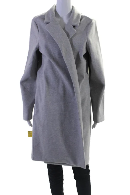 women's duffle coatsRenuar Womens Open Front Long Sleeves Coat Heather Gray