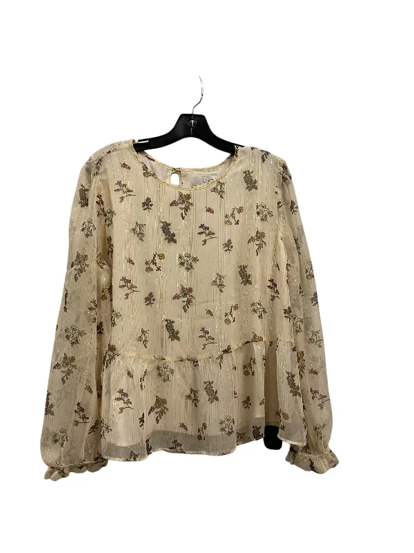 women's tops for those who value both quality and affordabilityTop Long Sleeve Basic By Loft In Beige, Size: L