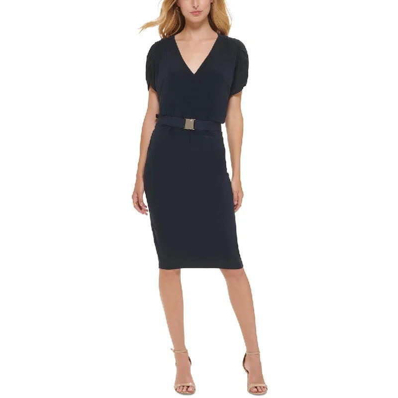 Shift DressTommy Hilfiger Womens Work Midi Sheath Dress