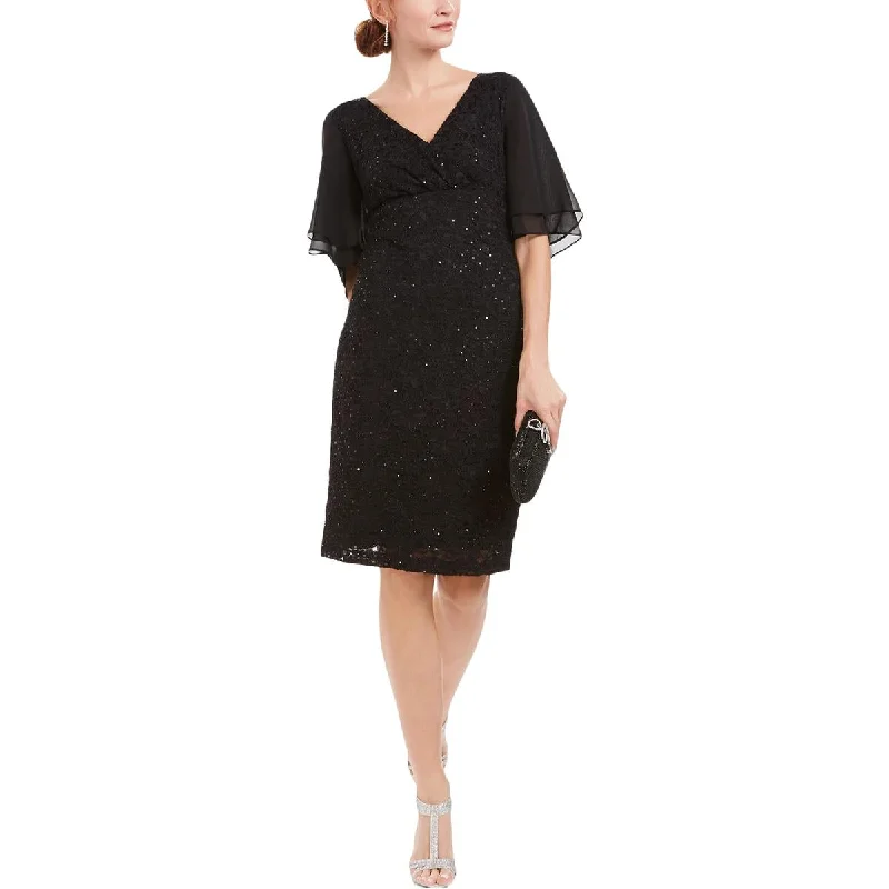 Petite DressConnected Apparel Womens Midi Lace Fit & Flare Dress