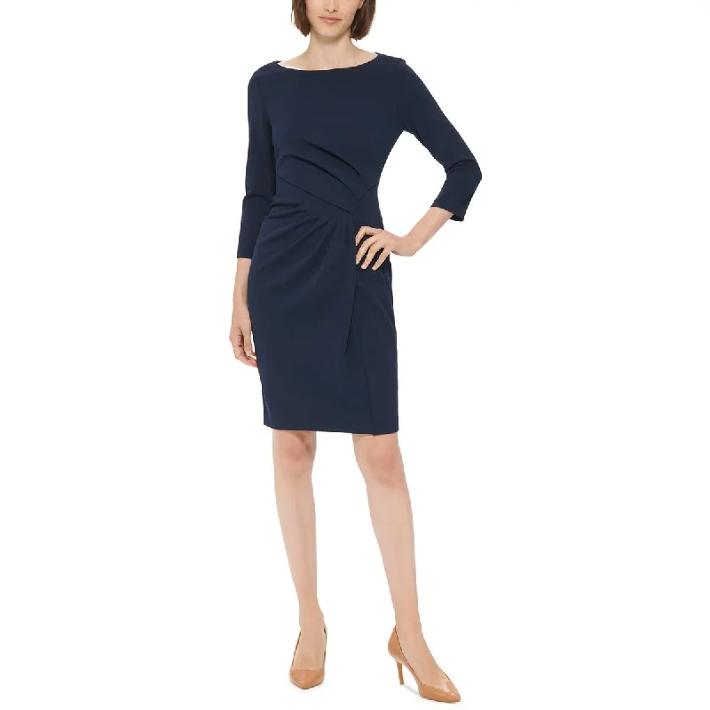 women's sheath dressesCalvin Klein Womens Boatneck Midi Wear to Work Dress