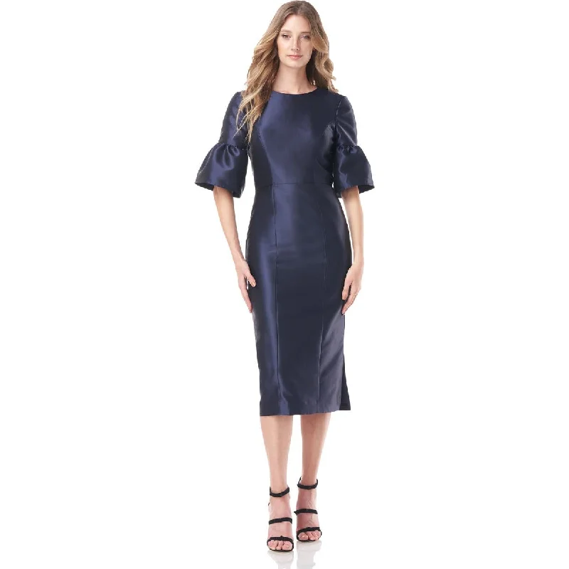 women's sustainable dressesKay Unger New York Womens Tessie Satin Midi Cocktail and Party Dress