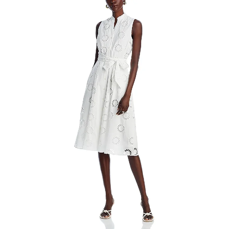 Bridesmaid DressT Tahari Womens Cotton Midi Shirtdress