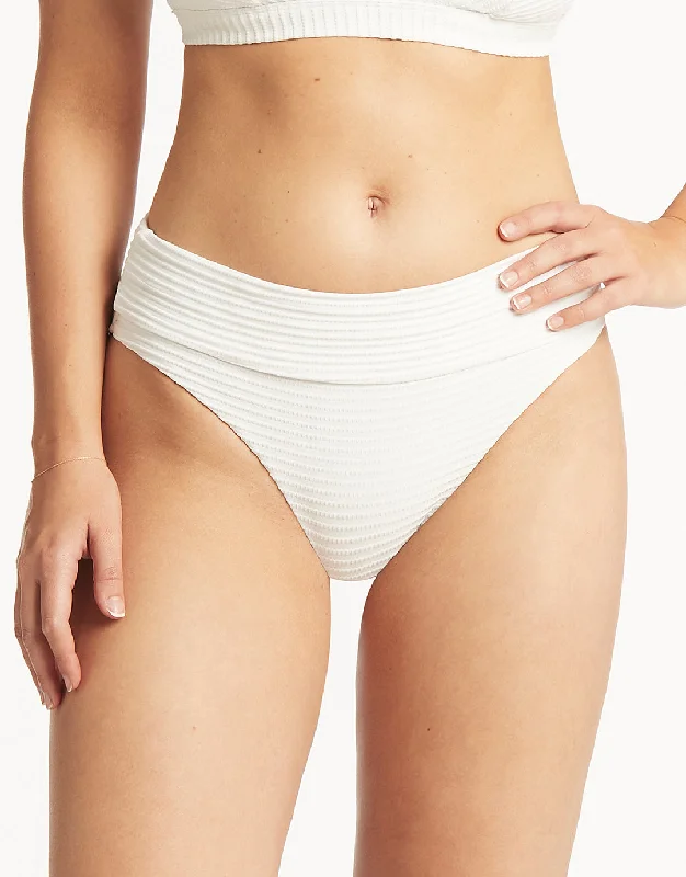 Elegant Female SwimwearSpinnaker Roll Band Bikini Pant - White