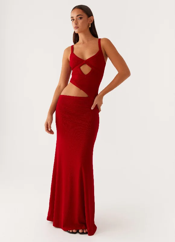 Cheetah Print DressJocelyn Maxi Dress - Red