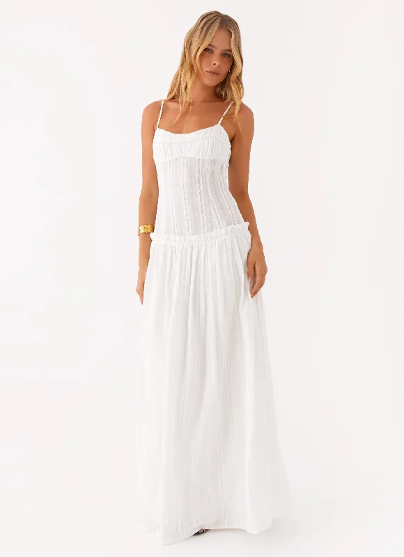 Pastel DressJacinda Drop Waist Maxi Dress - Ivory