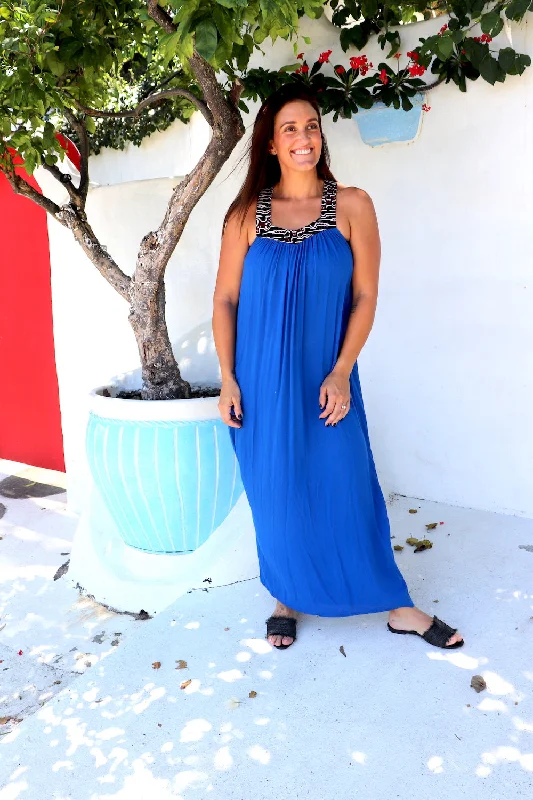 Minimalist DressT Bar Maxi Dress In Bright Blue