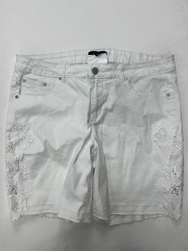 women's sustainable shortsDenim White Shorts Ashley Stewart NWT, Size 18