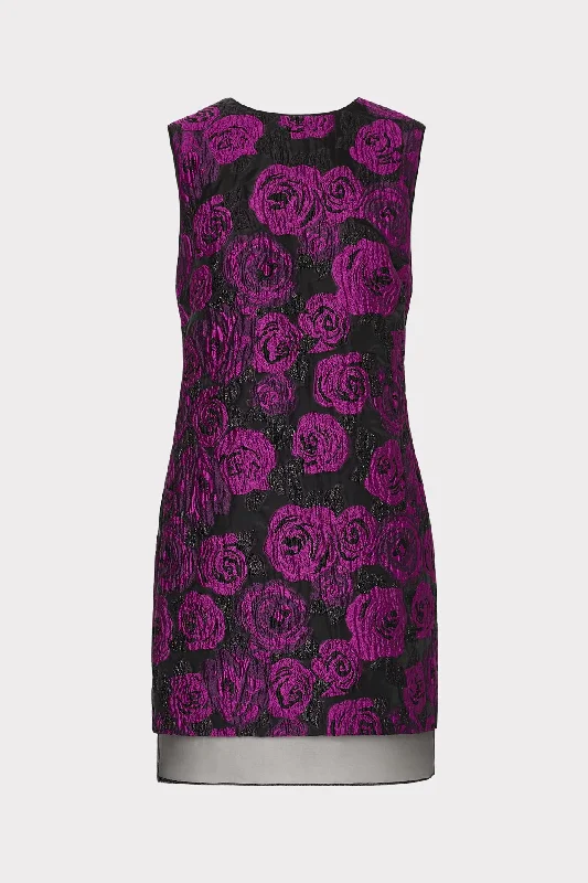 Leather DressIlectra Rose Jacquard Shift Mini Dress