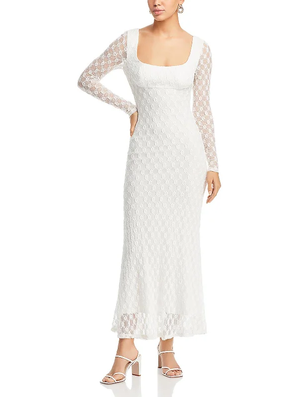 Jersey DressAdoni Womens Lace Long Sleeves Maxi Dress