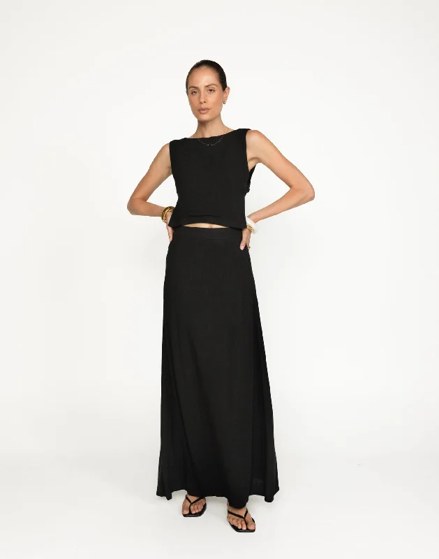 Aleah Maxi Skirt (Black)