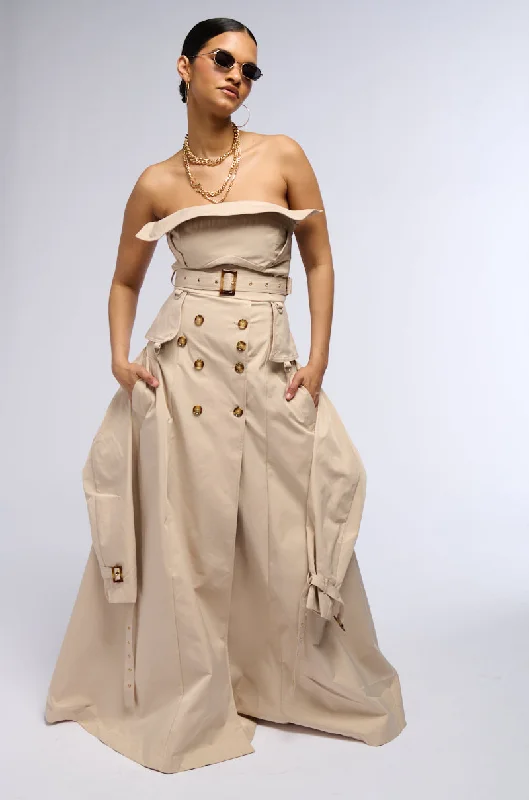 Bridesmaid DressSTRAPLESS TRENCH MAXI DRESS