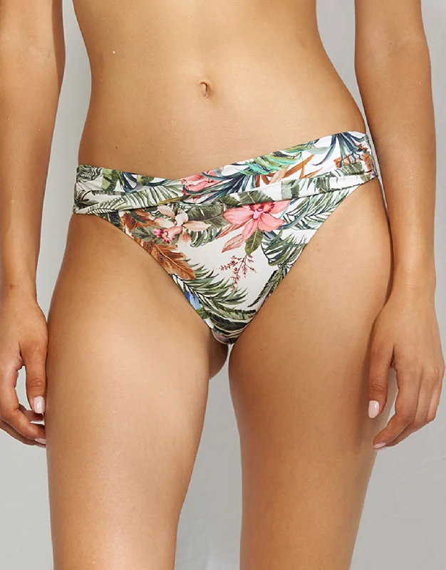 Patterned Female SwimwearExotic Dive Twist Front Bikini Pant - Retro Tropics