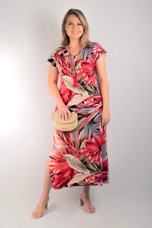 women's maxi dressesMagnolia Print Short Sleeve Jersey Maxi Dress