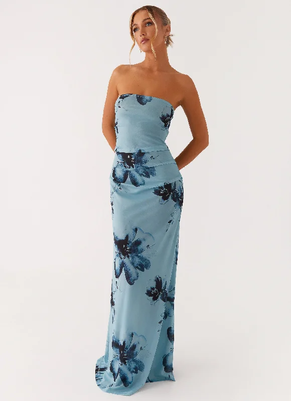 women's luxury dressesField Of Dreams Maxi Dress - Blue Black Floral