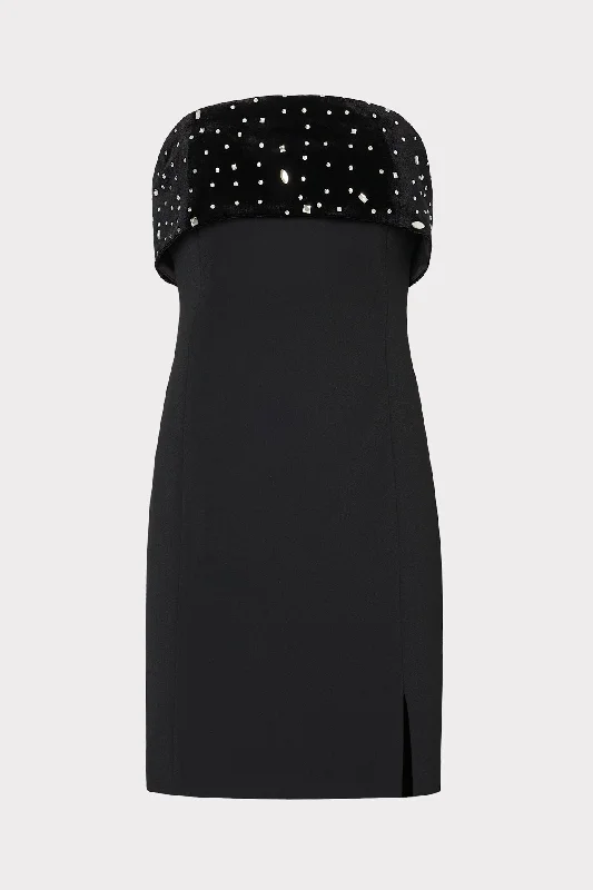 Polka-Dot DressIndy Crystal Embellished Mini Dress