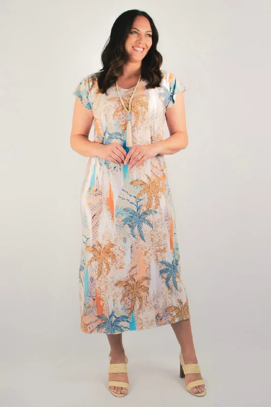 Sequined DressOasis Print Short Sleeve Jersey Maxi Dress