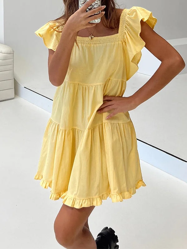 Fit-And-Flare DressRuffle Tiered Mini Dress