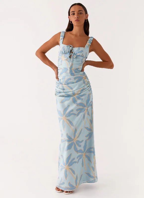 Solid Color DressCosmic Love Ruched Maxi Dress - Opulent Blue