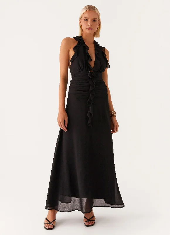 women's prom dressesWhat You Need Frill Maxi Dress - Black