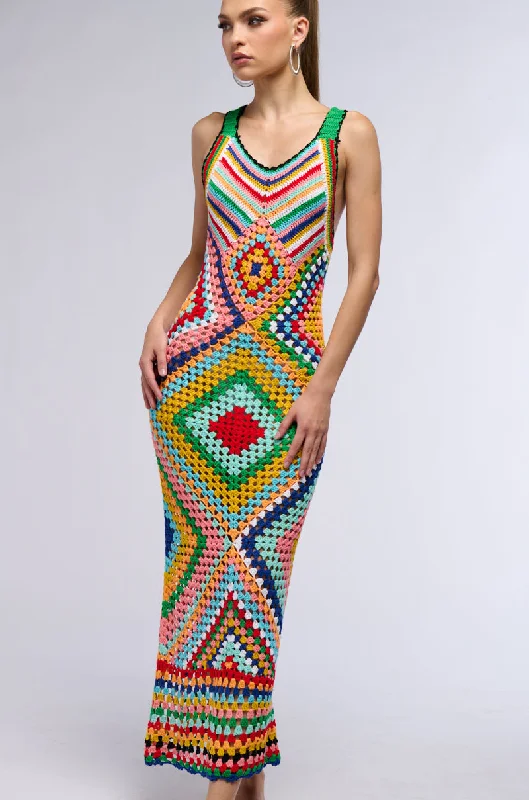 Sequined DressON VACAY CROCHET MAXI DRESS