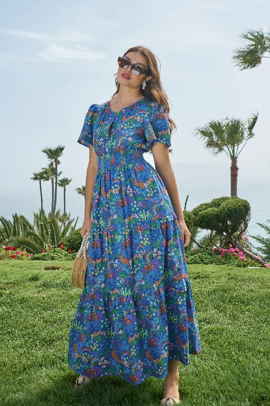 Velvet DressRuya Floral Palmer Poplin Tiered Maxi Dress