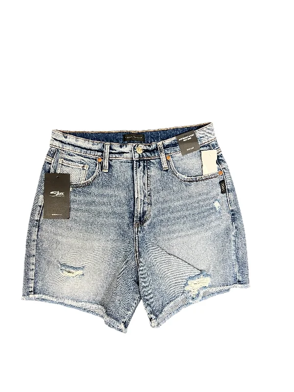 women's chiffon shortsBlue Denim Shorts Silver, Size 4