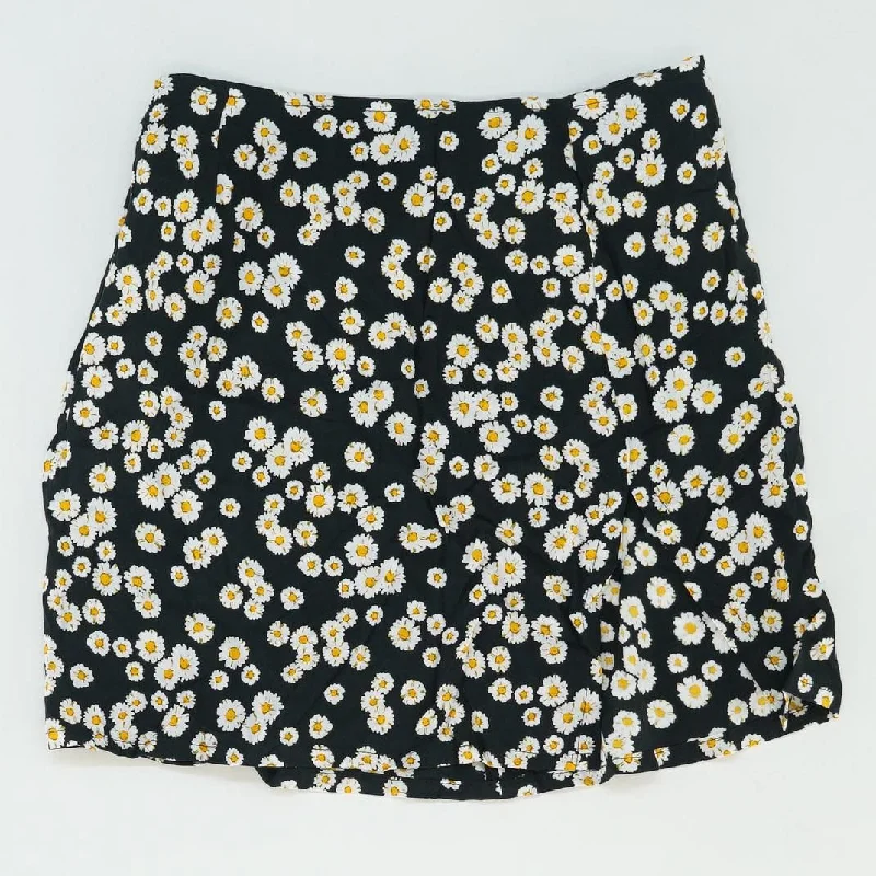 women's pencil pleat skirtsBlack Floral Mini Skirt