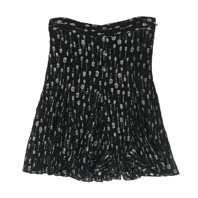 women's button-down skirtsBlack Graphic Mini Skirt